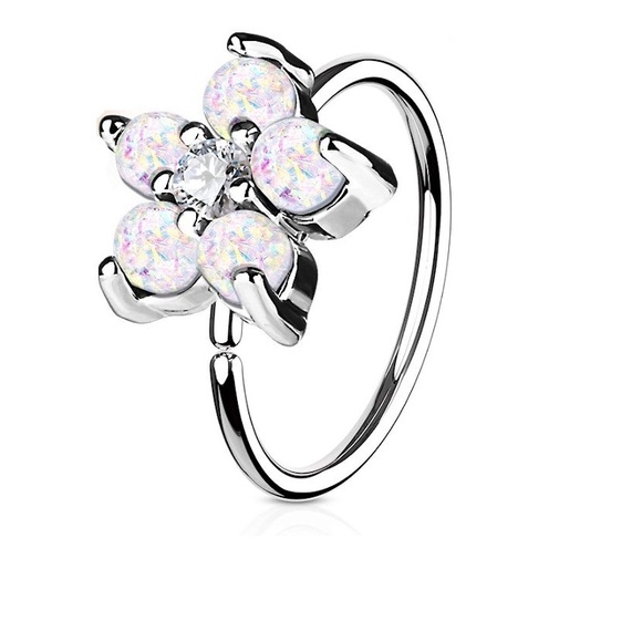 Jewelry - Cartilage helix with opal flower Jewelry - Cartilage helix with opal flower